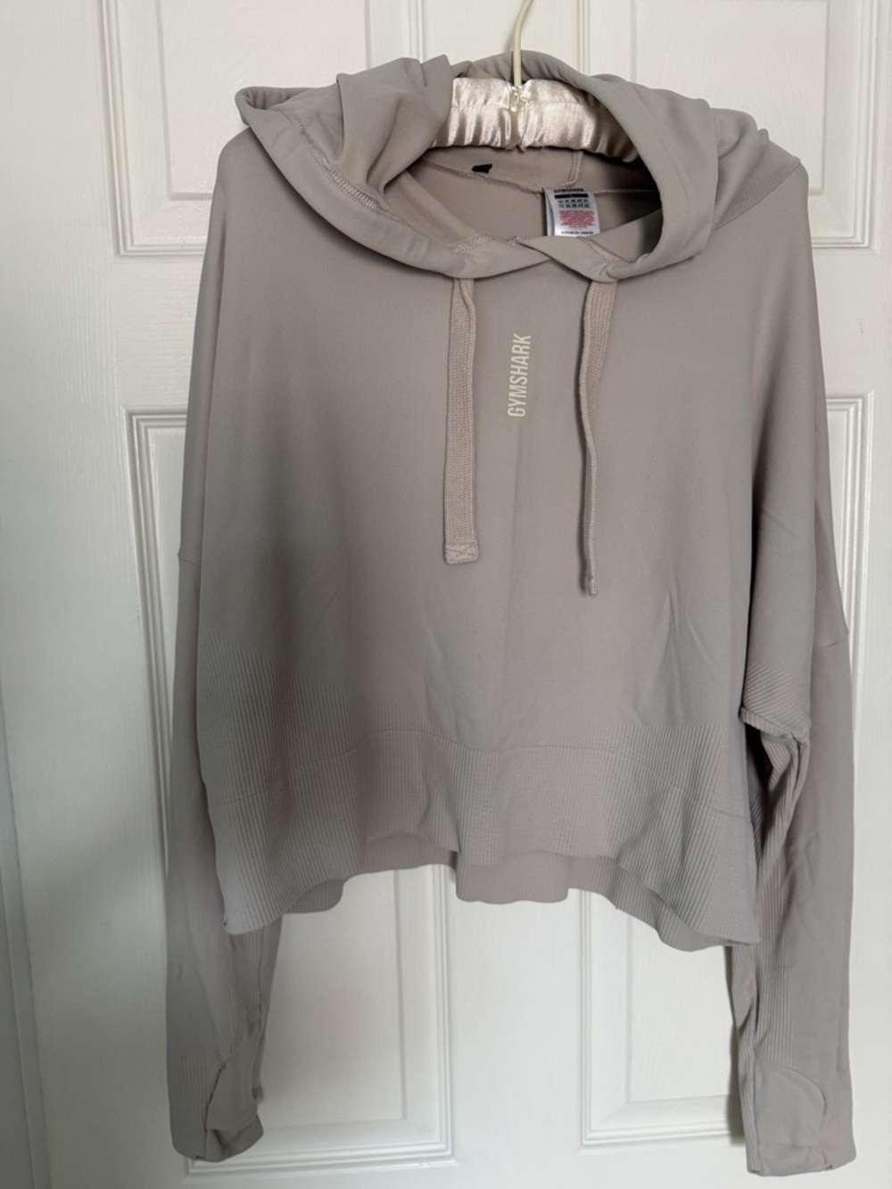 Gymshark Women's Cropped Hooded Top - Taupe -Large